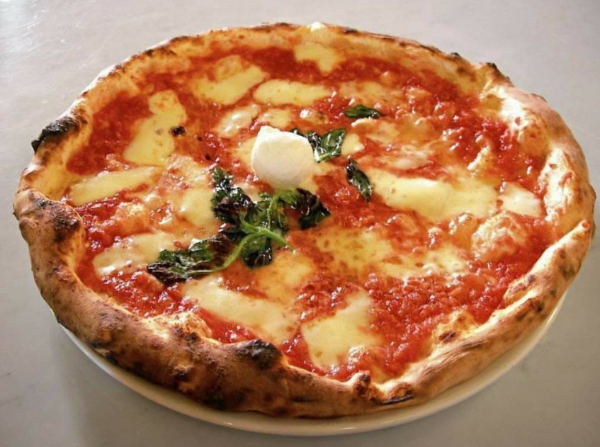 Fresh Neapolitan margherita pizza from Rosie's Italian Market